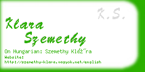 klara szemethy business card